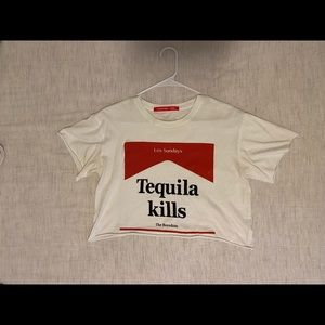 Los Sundays “Tequila kills the boredom” crop tee Size M